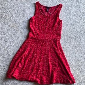 Material Girl Red Lace Skater Dress